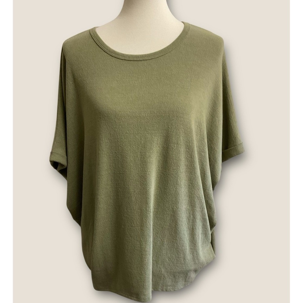 Francesca's Dolman Knit Top Womens Medium Sage Green